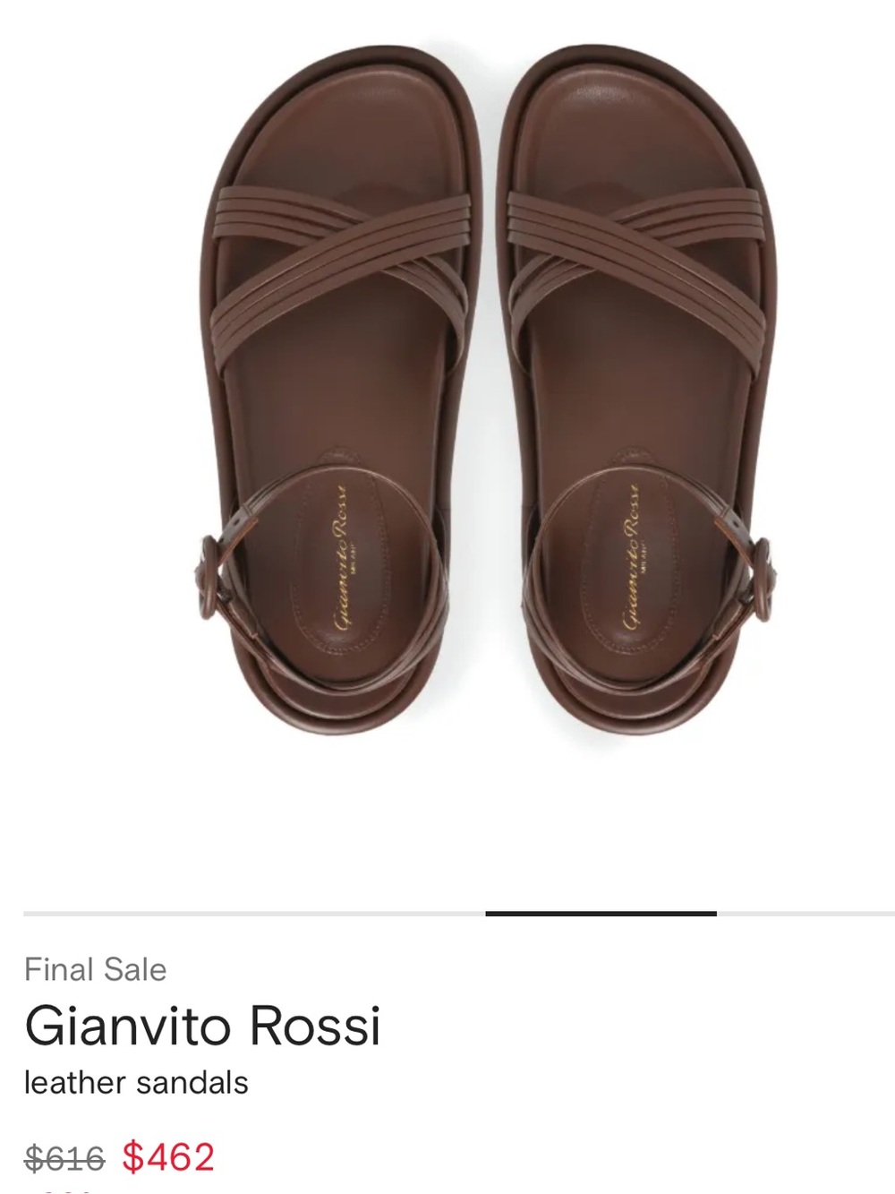 Gianvito Rossi Brown Leather Strap Sandals